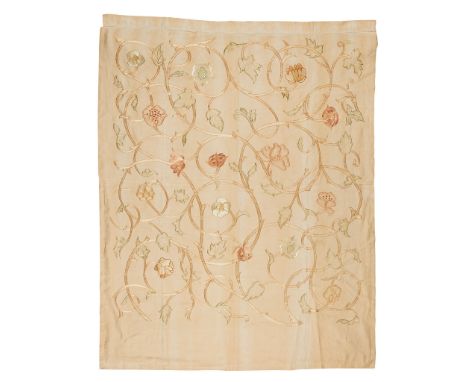 ATTRIBUTED TO MAY MORRIS FOR MORRIS &amp; CO.  ARTS &amp; CRAFTS EMBROIDERED PANEL, CIRCA 1900worked in coloured silks with f