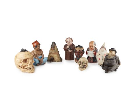JOHANN MARESCH (1821-1914) AND OTHERS   GROUP OF AUSTRIAN TERRACOTTA TOBACCO JARS, CIRCA 1900modelled as various figural char