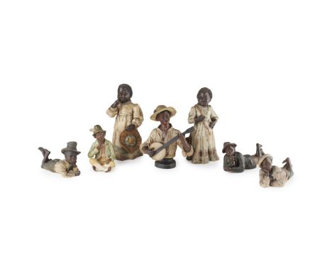 JOHANN MARESCH (1821-1914), BERNHARD BLOCH (1836-1909) AND OTHERS GROUP OF TERRACOTTA FIGURES,to include a PAIR OF GOLDSCHEID