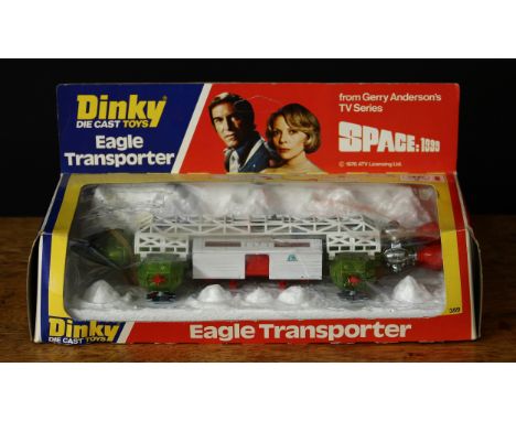 Dinky Toys 359 Eagle Transporter, from the Gerry Anderson T.V. series Space:1999, white and green body with red thrusters, wi