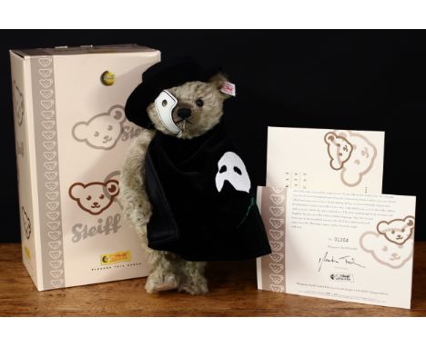 Steiff (Germany) EAN 037184 "Phantom of the Opera" teddy bear, trademark Steiff button to ear with red and white tag, 30cm hi