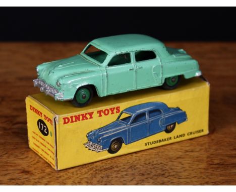 Dinky Toys 172 Studebaker Land Cruiser, light green body with green ridged hubs, boxed