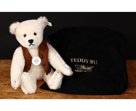 Steiff (Germany) EAN 407178 Bu teddy bear replica 1925, trademark Steiff button to ear with black and white tag, 30cm high, p