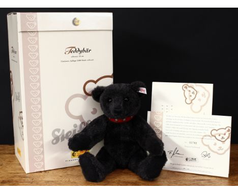 Steiff (Germany) EAN 038150 teddy bear, trademark Steiff button to ear with red and white tag, 32cm high, boxed with certific