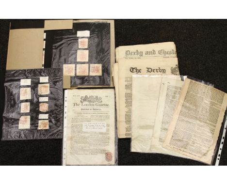 Stamps - a well collated Newspaper stamp collection, written up as an exhibition study, included QV - GV stamps with various 