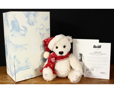 Steiff (Germany) EAN 663680 Chester 2012 teddy bear, exclusive to Harrods, the foot pad signed in black ink, trademark Steiff