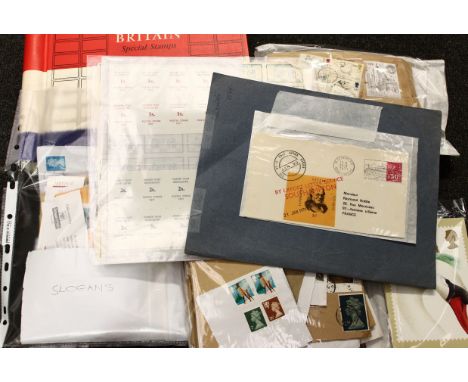 Stamps - GB Commemorative album, mint pre-decimal, including large blocks, pairs, etc, to 1970, then some MM pairs to 1980, f