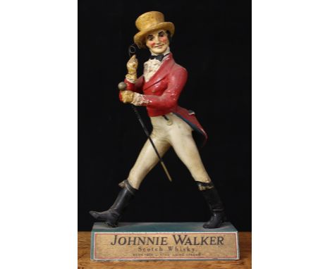 Advertising, Breweriana - a 1950's Johnnie Walker painted plaster back of bar/point of sale advertising figure, modelled as t