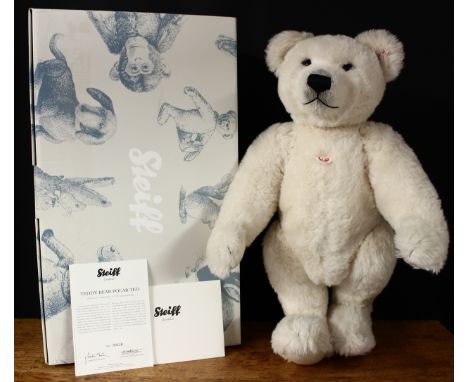 Steiff (Germany) EAN 036514 Polar ted teddy bear, trademark Steiff button to ear with red and white tag, 65cm high, boxed wit