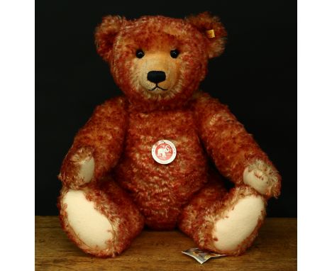 Steiff (Germany) EAN 000218 Classic teddy bear, trademark Steiff button to ear with red and yellow tag, 60cm high, unboxed