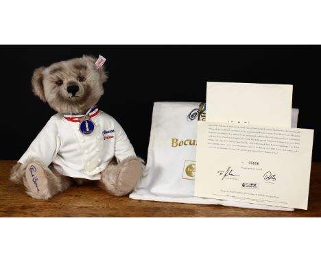 Steiff (Germany) EAN 661167 Bocuse d'or teddy bear, trademark Steiff button to ear with red and white tag, 35cm high, present