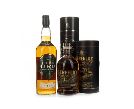 GLEN ORD 12 YEARS OLD - ONE LITRE Single Malt Scotch Whisky One litre, 40% volume, in tube. ABERFELDY 12 YEARS OLD Single Mal
