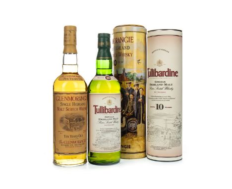 GLENMORANGIE 10 YEARS OLD Single Malt Scotch Whisky 70cl, 40% volume, in tin. TULLIBARDINE AGED 10 YEARS Single Malt Scotch W
