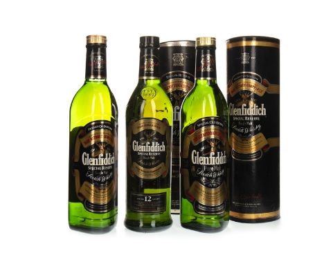 GLENFIDDICH SPECIAL RESERVE (2) Single Malt Scotch Whisky 70cl, 40% volume, in tube. GLENFIDDICH SPECIAL RESERVE 12 YEARS OLD