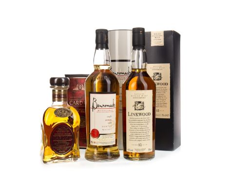 BENROMACH Single Malt Scotch Whisky 70cl, 40% volume, in tin. LINKWOOD 12 YEARS OLD FLORA &amp; FAUNA Single Malt Scotch Whis