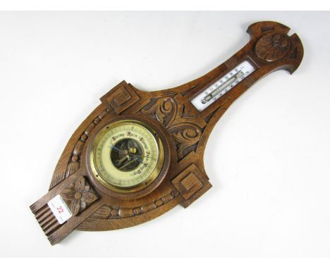 A George V oak barometer