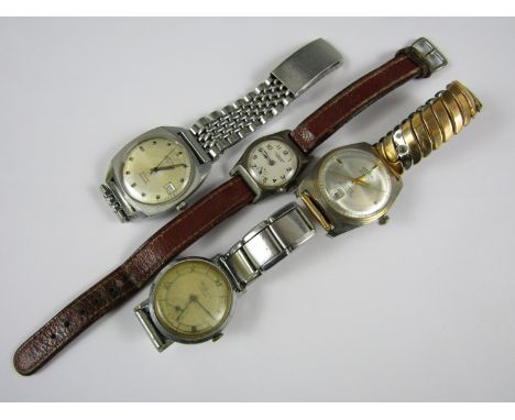 Vintage wristwatches including a silver cased J. W. Benson, one further Benson, a gentleman's Rotary wristwatch and a Hudson 