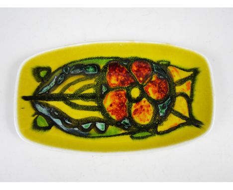 A Poole Pottery Delphis range dish, shape 361