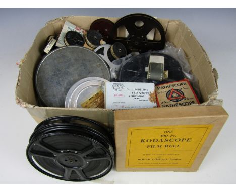 A quantity of vintage film reels