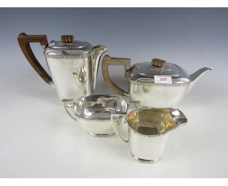 A second quarter 20th Century four piece electroplate tea and coffee service marked Alpha by HB&H