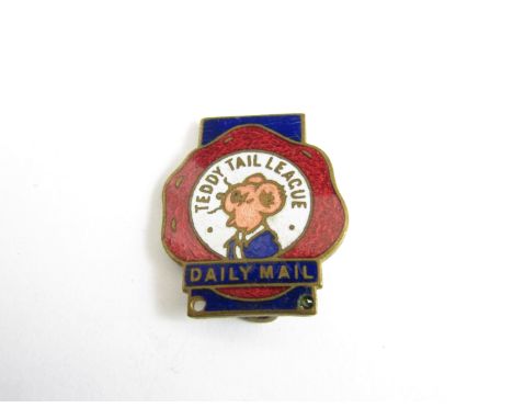 A Daily Mail 'Teddy Tail League' enamel badge