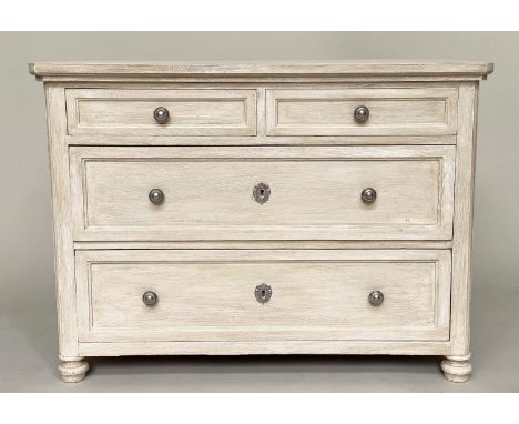 COMMODE, 19th century French grey painted with four drawers, 106cm x 61cm x 76cm H. 