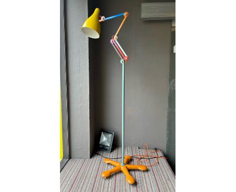 FLOOR LAMP, painted metal with adjustable stem, approx 180cm H. 