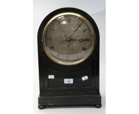James Patterson, Edinburgh, an early 19th century bracket clock, the domed ebonised case enclosing a single fusee eight day m