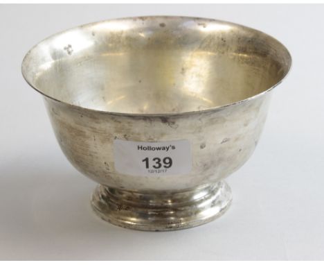 An American sterling silver 'Exempler' circular 'Paul Revere' bowl, with everted rim marked Paul Revere 2768, 13cm diameter, 