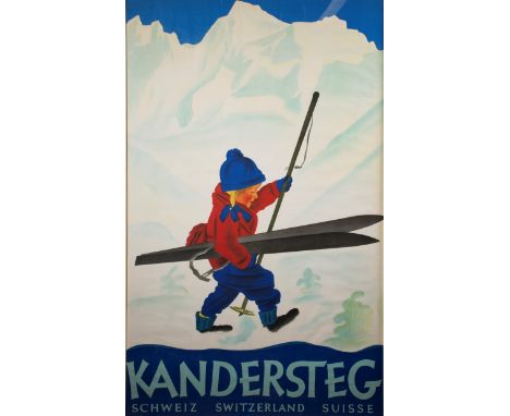 After Willy Trapp (1905-1984) 'Kandersteg' A lithograph, printed in colours by Wolfsberg, Zurich, circa 1930, 97 x 60cm