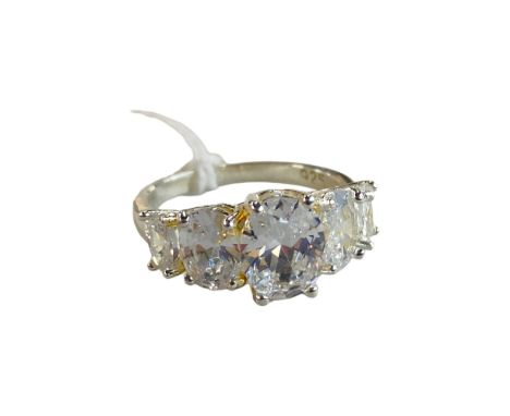 SILVER 5 STONE DRESS RING 