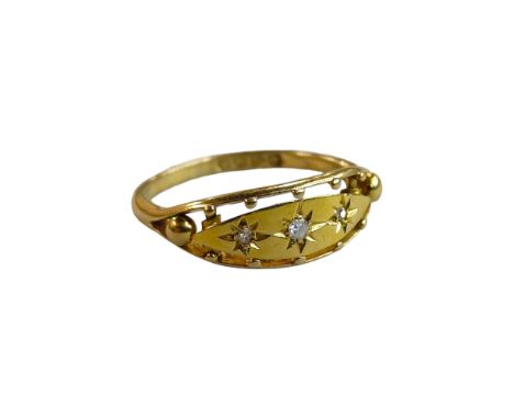 18 CARAT YELLOW GOLD AND DIAMOND RING - CIRCA 1911 