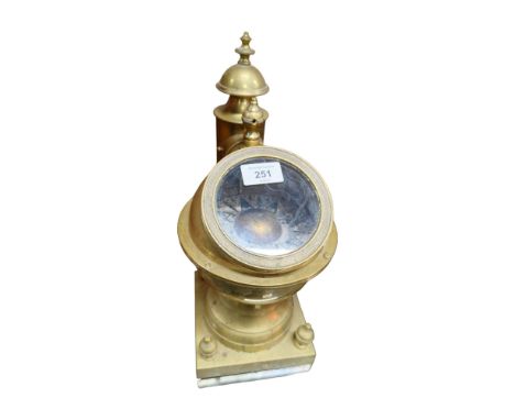 HEAVY BRASS VICTORIAN SHIPS BINNACLE COMPASS 