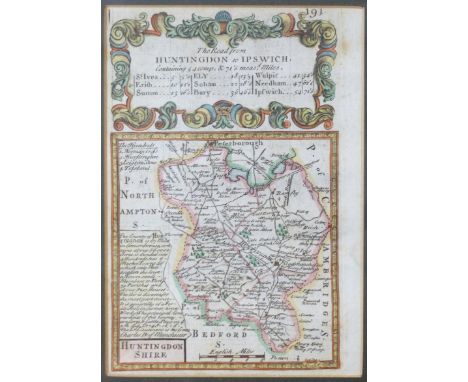 OWEN/BOWEN: 3 hand coloured engraved road maps circa 1736, printed recto and verso, comprising THE ROAD FROM BRISTOL TO WESTC