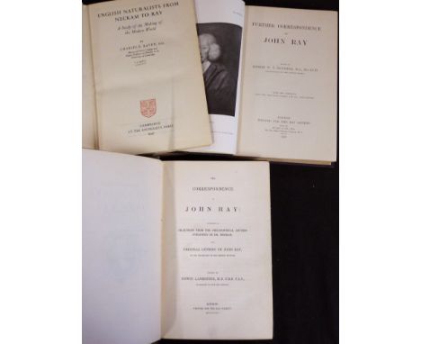 EDWIN LANCASTER (ED): THE CORRESPONDENCE OF JOHN RAY, London for The Ray Society, 1848, 1st edition, original blind stamped c