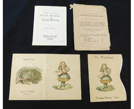 REV CHARLES LUDWIDGE DODGSON "LEWIS CARROLL": EIGHT OR NINE WISE WORDS ABOUT LETTER-WRITING - THE "WONDERLAND" OF POSTAGE - S