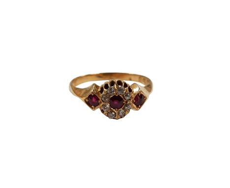 18 CARAT GOLD RUBY &amp; DIAMOND RING 