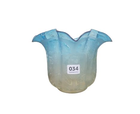 ANTIQUE BLUE OIL LAMP SHADE 