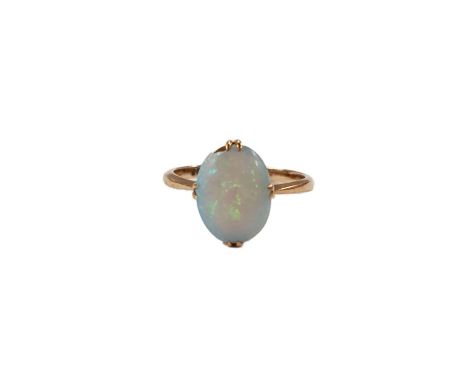 ANTIQUE 9 CARAT GOLD OPAL RING 