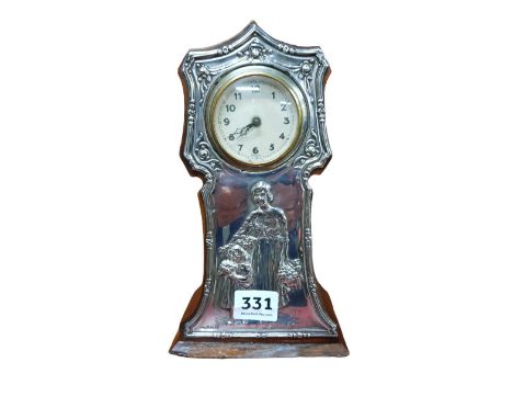 EDWARDIAN SILVER CLOCK 