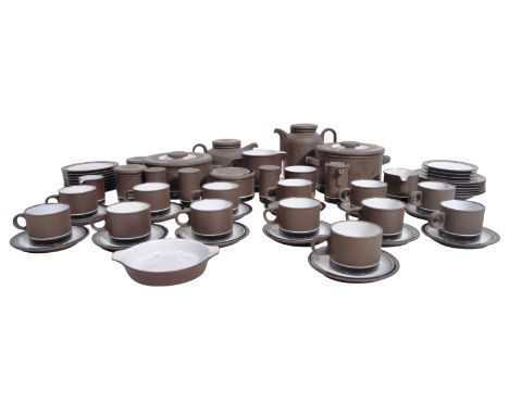 Colin Rawson - Hornsea - Contrast - An extensive original retro vintage 1970's stoneware tea &amp; dinner service comprising 