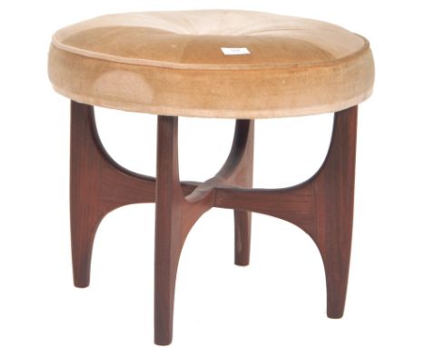 Victor B. Wilkins - G-Plan - Fresco - A 1960's retro vintage dressing table / vanity stool comprising of a teak wood cross se