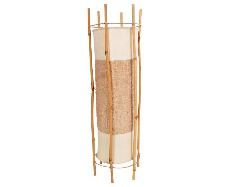 Louis Sognot (1892-1969) - A retro vintage mid 20th Century French floor standing lamp light constructed from six bamboo stic