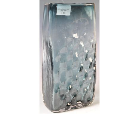 Geoffrey Baxter - Whitefriars - Model 9667 - A retro vintage 20th Century studio art glass 'Basket Weave' patterned textured 