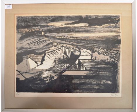 John Piper (1903-1992) - Clymping Beach - A retro mid 20th Century signed and numbered screen print entitled 'Climping Beach'