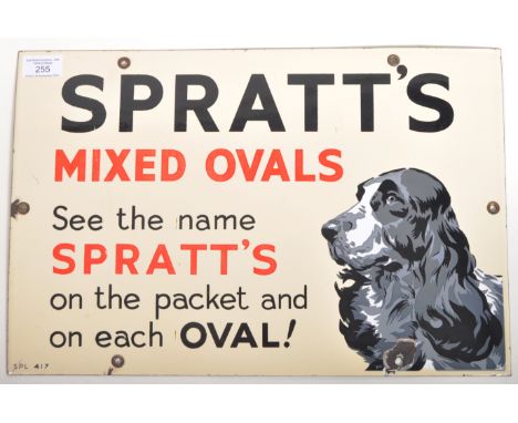 Spratt's - A vintage retro 1950's porcelain enamel advertising shop display point of sale sign for Spratt's Mixed Ovals - 'Se