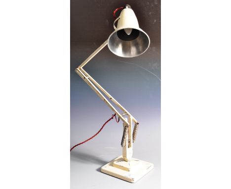 Herbert Terry -&nbsp; Model 1227 - A vintage pre war Anglepoise table / desk lamp light having a rustic cream paint finish. F