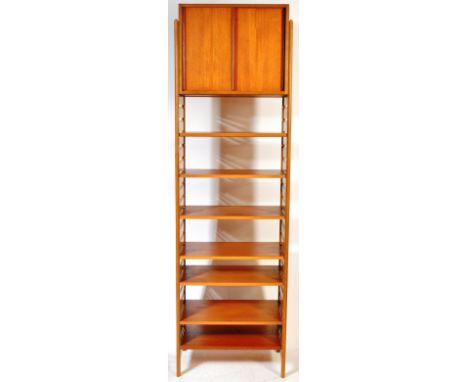 Robert Heal - Staples - Ladderax - An original retro vintage 20th Century 1970's teak wood single bay modular wall unit compr