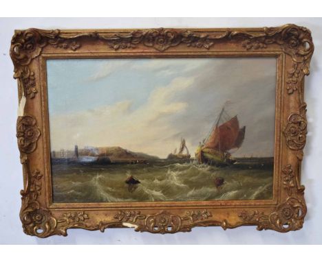 Circle of William Thornley, oil on canvas, Seascape, 27 x 42cm  