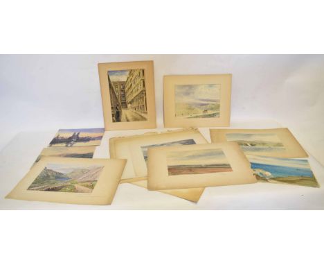 Samuel Lucas Jnr (1840-1919), group of five watercolours, various titled landscapes, assorted sizes, all mounted but unframed